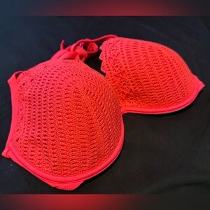 Red Crochet Bikini Top